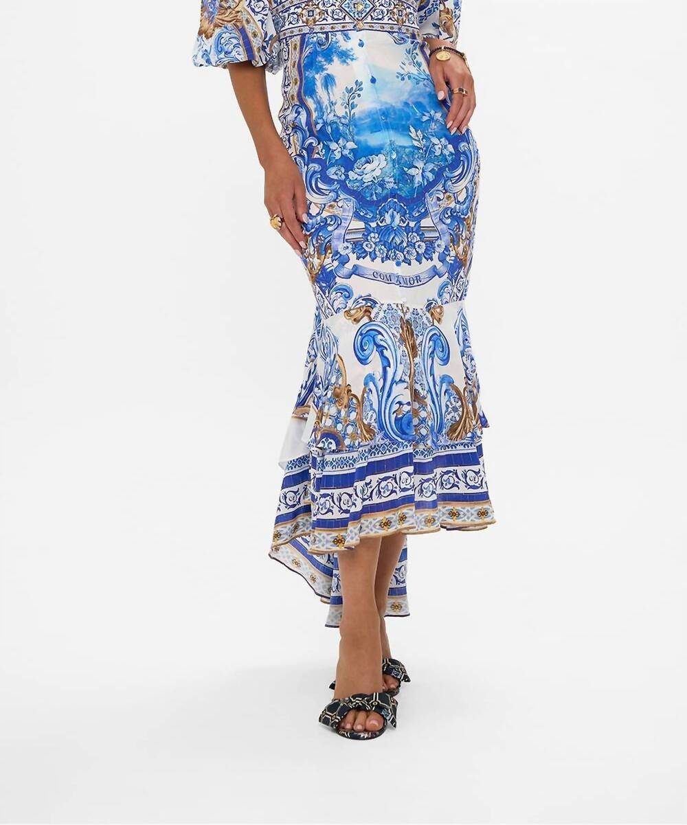 NEW CAMILLA long button front dress in azul adventures